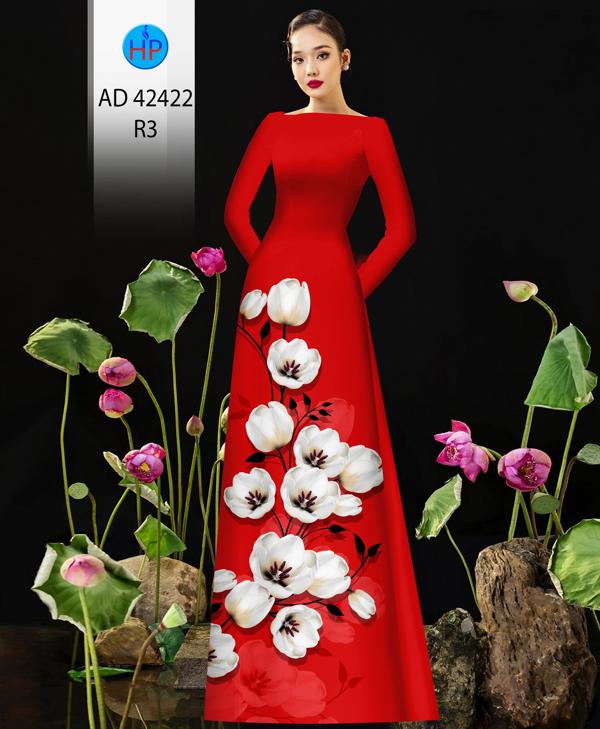 Vải Áo Dài Hoa In 3D AD 42422 18